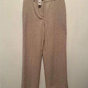 Ann Taylor Tan Pinstripe Trousers